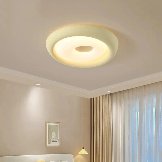 Slim disc acrylic ceiling light in green colour