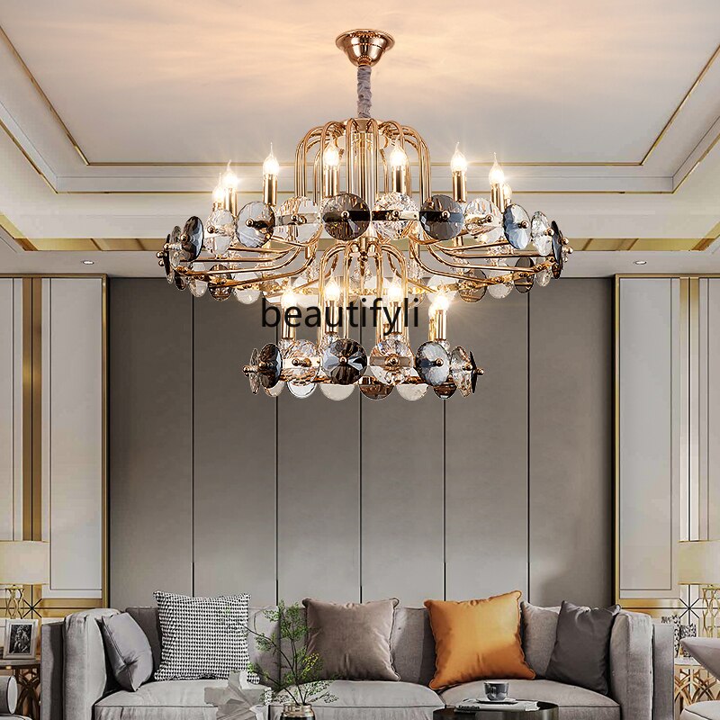 Post-Modern light luxury crystal living room chandelier restaurant chandelier