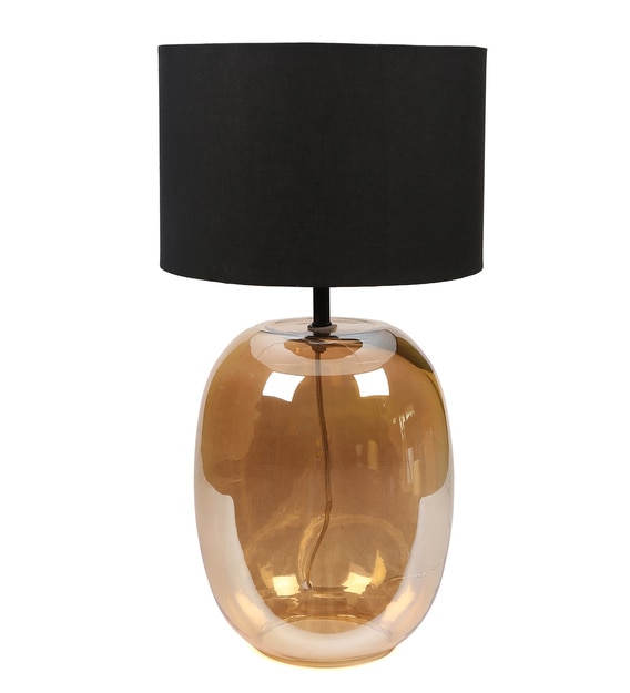 Black Shade Table Lamp with Glass Base