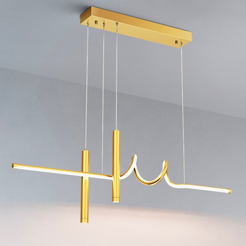 Modern minimalist Black/Golden linear weave spot light LED Chandelier for livingroom dinning area bedroom