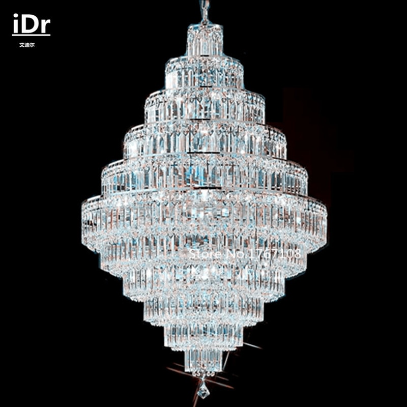 Moder Luxuary crystal multilevel chandelier Duplex villa hall hotel mall multiplex