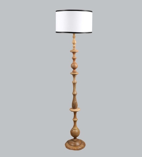 white iron cloth shade table lamp with natural base by white iron cloth shade table lam zat0cf